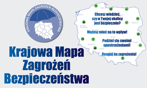 na zdjęciu plakat z grafiką parasol nad mapą Polski
