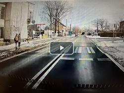 na zdjęciu kadr z kamerki przedstawiający ulicę, przejście dla pieszych