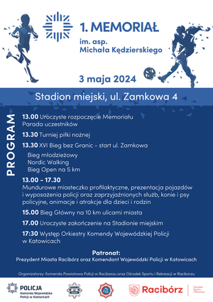 na zdjęciu plakat Memoriały grafika piłkarza i biegacza